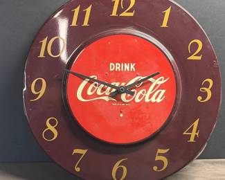 Vintage 1950s Coca-Cola advertising wall clock
