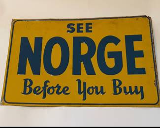 Vintage Norge metal sign