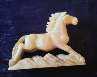 Soapstone horse statue