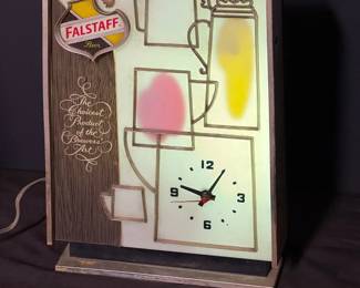 Falstaff staff advertising clock neon
