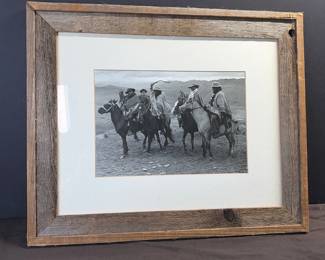 Puru vaqueros photo in Barnwood frame matted