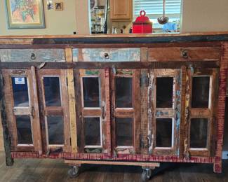 Rustic reclaimed wood sideboard
