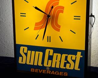 Suncrest beverage lighted vintage clock