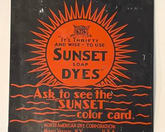 Sunset Dies. Vintage Metal sign
