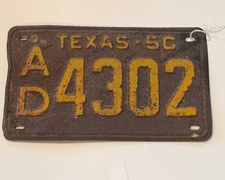 1950 Texas license plate