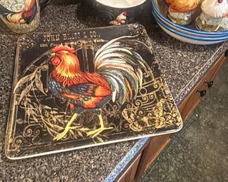Full rooster kitchen set and decor 