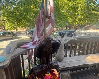 Eagle and and flag stand