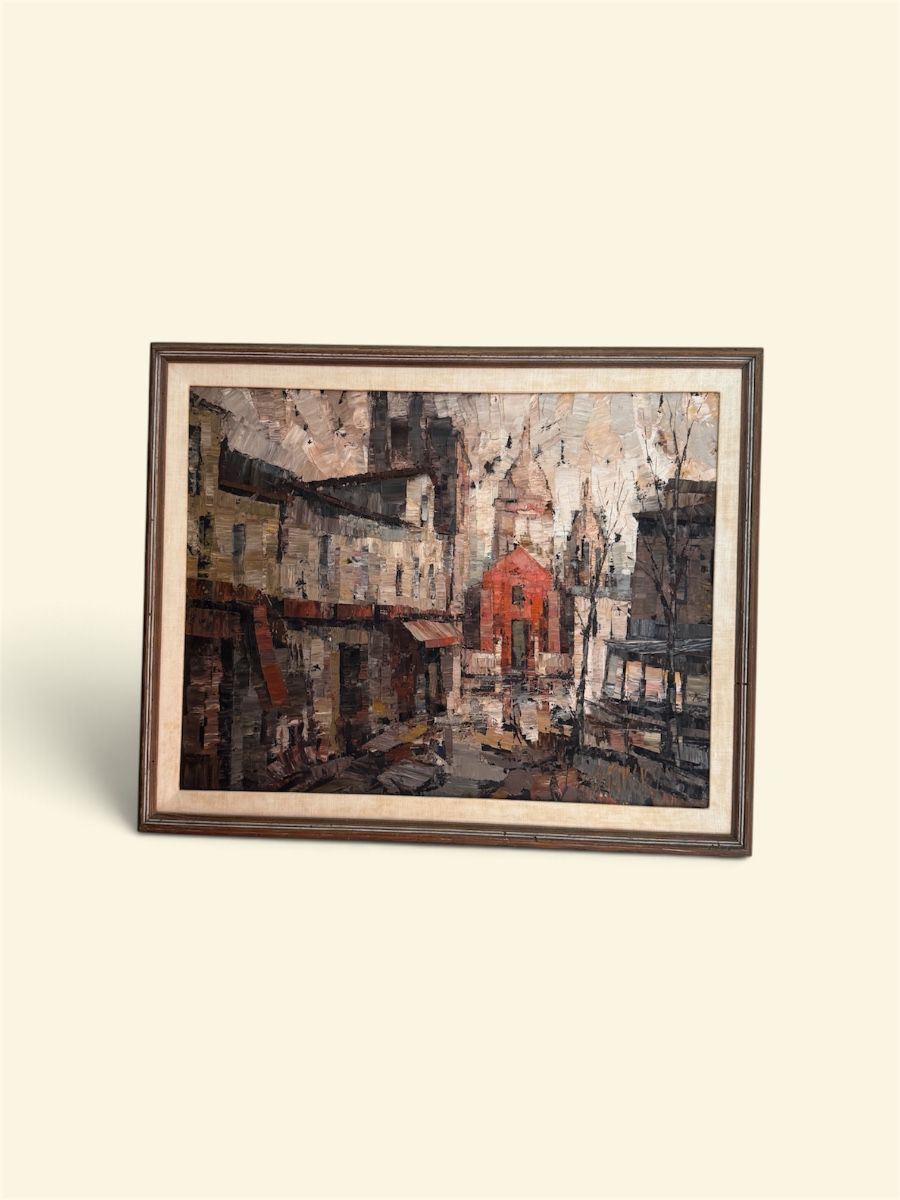 David Stansky  Street Scene   Signed lower right   , Oil on Canvas 