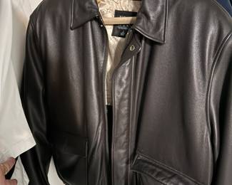Leather Jos A Bank Bomber Jacket 