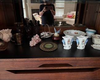 Porcelain, Carnival Glass, Chinese Carved Gods 