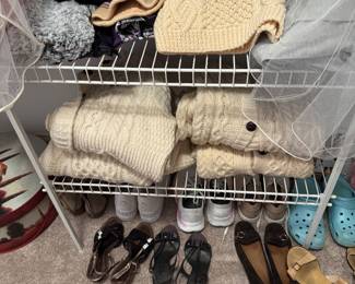Irish Sweaters, Shoes  size 7.5 & 8  