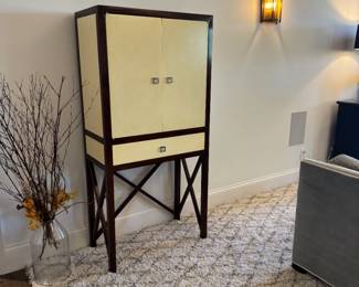 Williams-Sonoma ritzy contemporary bar cabinet- gorgeous! Bar is 31" x 16" x 65"