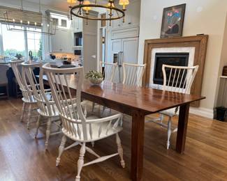 We will be selling the 10' x 3'4" x 31" table separately from the 6 Windsor chairs by Hooker Furniture. The chairs are over-sized and very wide! Built to last and anti-tip too