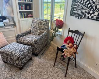 Upholstered chair and ottoman by Norwalk Furniture