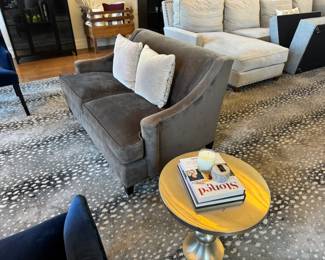 Room & Board walnut color velour loveseat, deeper than most loveseats! Incredibly comfortable