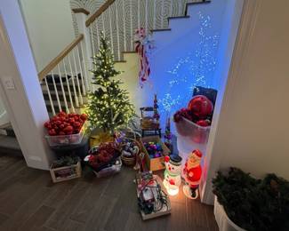 Also a much smaller artificial tree by Balsam Hill is for sale too, also pre-lit