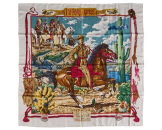 Kermit Oliver / Hermès, "Pony Express" Scarf - LOT 242