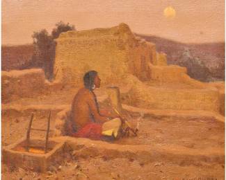 Eanger Irving Couse, Seated Man with Pipe - LOT 251