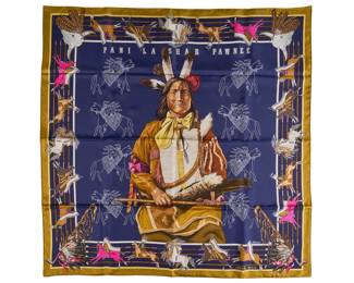 Kermit Oliver / Hermès, "Pani La Shar Pawnee" Scarf - LOT 260
