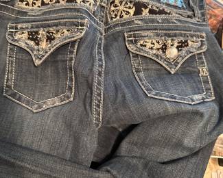 Miss Me, LA Idol and other jeans size 3 and 26-29, also men's jeans 32 and larger