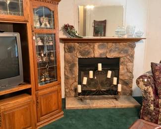 Fireplace candle decore and lots of other decor