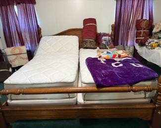 Adjustable king bed with head/footboard, frame