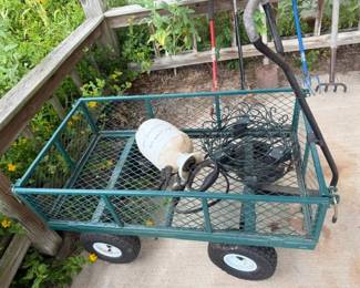 Garden wagon, sprayer and pot rolling baskets