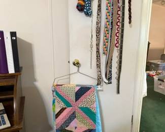 Many handmade quilts some vintage
