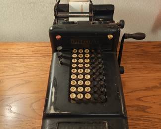 Vintage Burroughs Adding Machine, 7 Rows of Keys