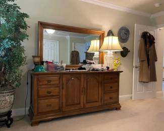 Solid Wood Triple Dresser w/Mirror