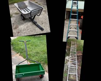 Werner ladder, extendable ladder, lawn cart and more