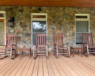 Porch Rockers and tables 