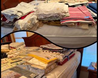 Lots of linens- Irish, crochet, newer pieces and more