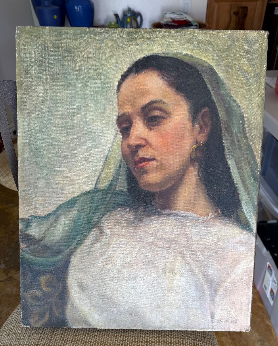 EDWARD PENFIELD  original oil on canvas - 19th century