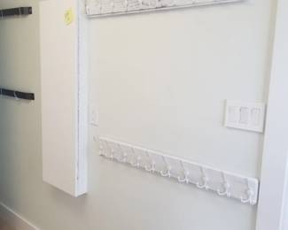 Folding wall-mount ironing board; storage system