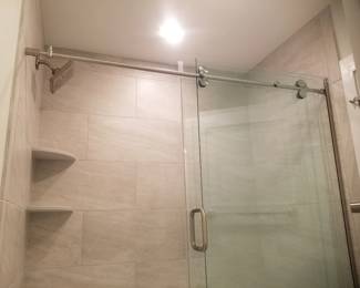 Barn-style shower doors