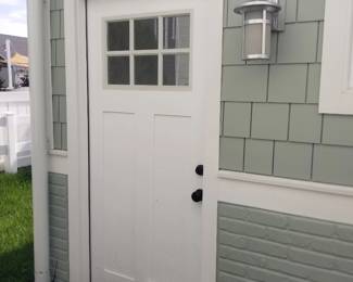 Garage entry door; exterior light