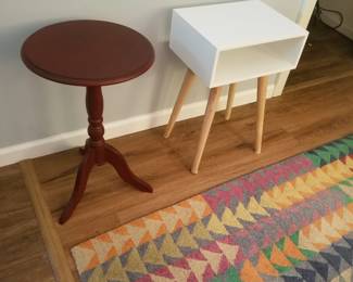 Accent tables; rug