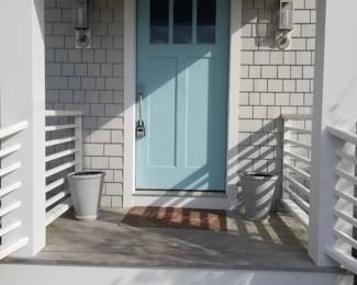 Entry door; exterior lights