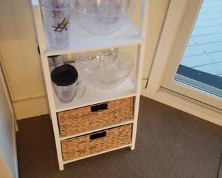 2-drawer storage tower; plastic ware