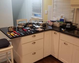 Kitchen cabinetry; gadgets; pots & pans