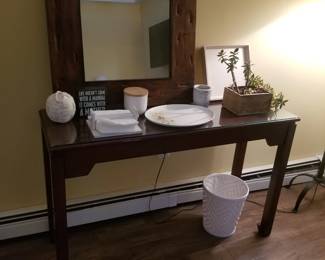 Foyyer table; mirror