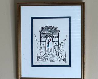 Paris Arc de Triomphe Ink Drawing