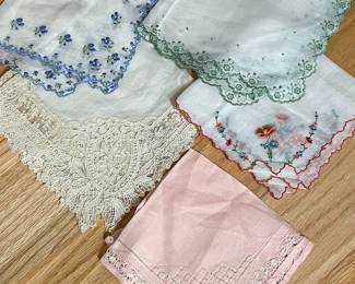 Vintage Embroidered and Lace Handkerchiefs
