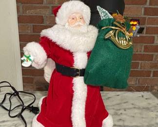 Animated Santa Claus Figure with Gift Bag