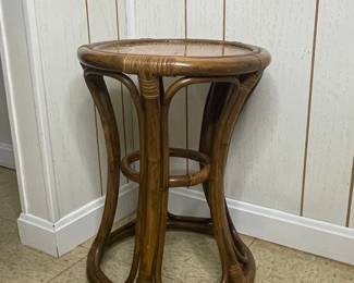 Vintage Rattan Stool / Side Table