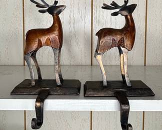 Metal Reindeer Stocking Holders