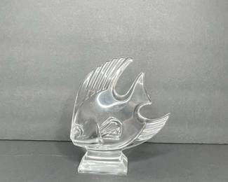 J.G. Durand Style Crystal Angelfish Paperweight