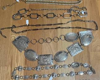 Vintage Western Concho & Metal Chain Belts