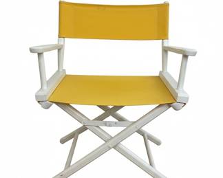 Vintage Director's Chair - White Frame, Yellow Canvas